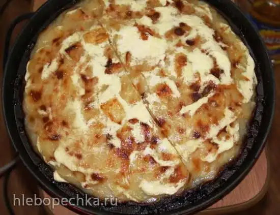 Запеканка из лепестков картофеля и куриного фарша в пиццамейкере Princess 115000 (рецепт мужа)