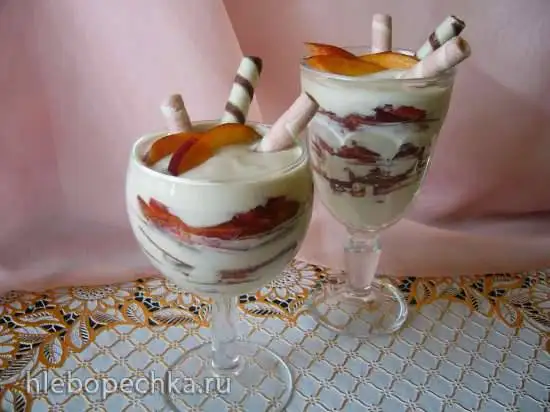 Кофейный творожок с персиками
