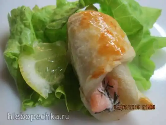 Закусочные круасанчики с лососем