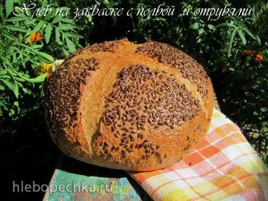 Хлеб на закваске с полбой и отрубями
