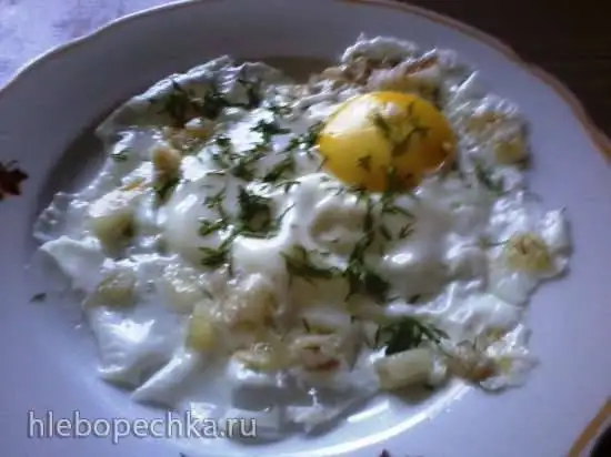 Яичница с салом в микроволновке