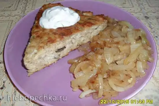 Запеканка мясная с грибами