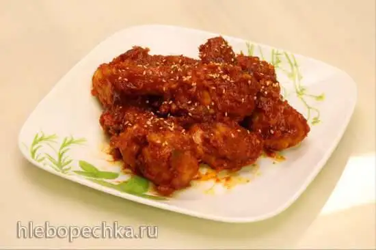 Курица во фритюре с соусом по-корейски