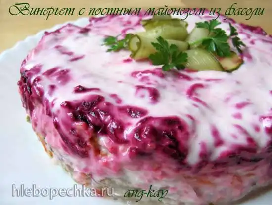 Винегрет с постным майонезом из фасоли