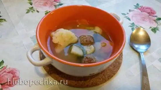 Лёгкий суп с фрикадельками (евро суп)