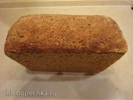 Геркулесовый хлеб на хмелевой закваске из ржаной муки с нуля (в духовке)