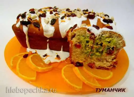 Кекс апельсиново-клюквенный под глазурью с клюквой и орехами