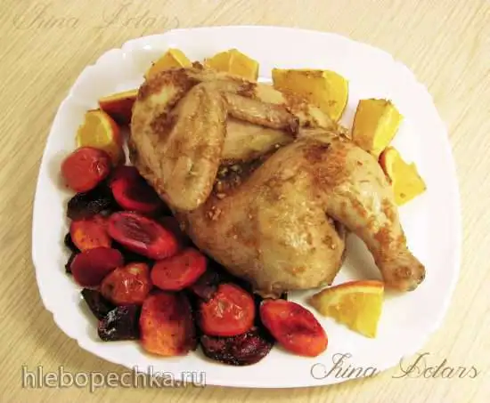 Цыплёнок с апельсином и овощами