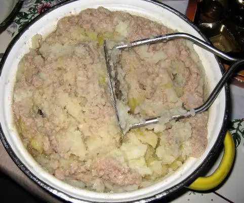 Пюре картофельное с печенью трески