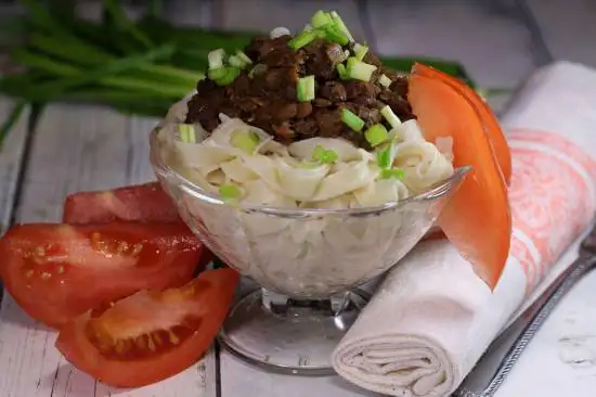 Паста с чечевицей