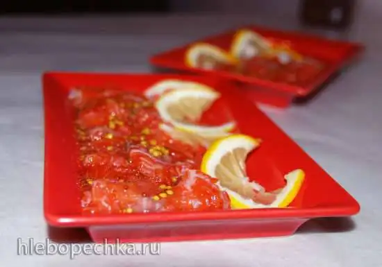 Слабосоленый лосось в сладко-кислом соусе