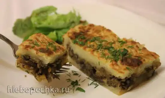 Картофельная запеканка с папоротником