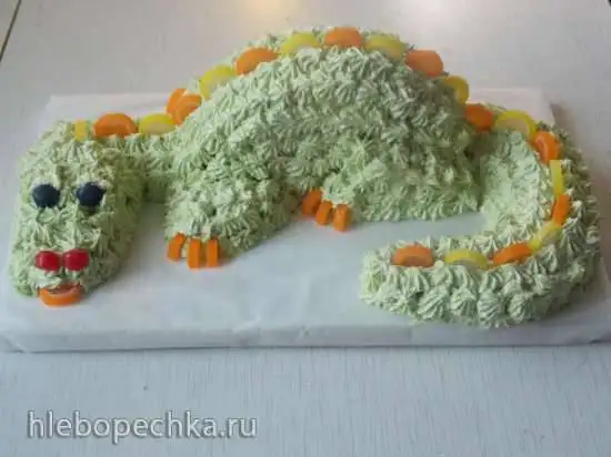 Дракон 3D из крема