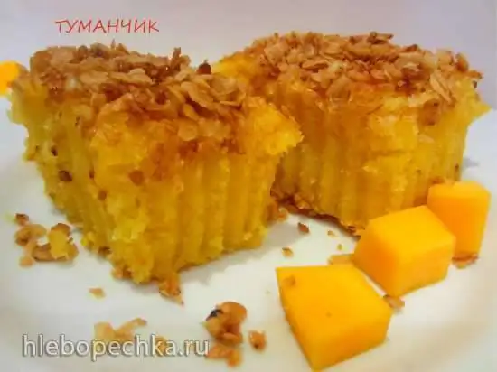 Самый тыквенный манник на сыворотке (кефире) с лимонной заливкой