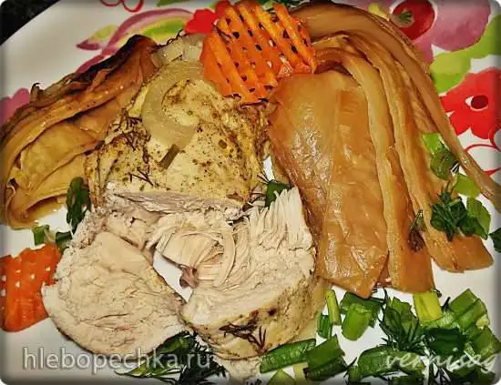 Запеченная капуста с куриной грудкой в медленноварке