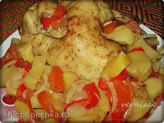 Курица с овощами в медленноварке