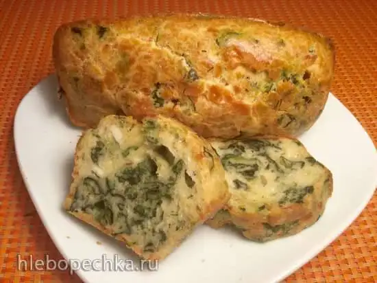 Кекс питательный с сыром и любимой зеленью (шпинат)