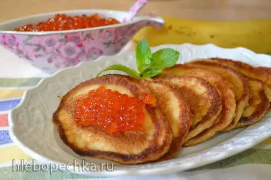 Оладушки овсяно-банановые, с творогом