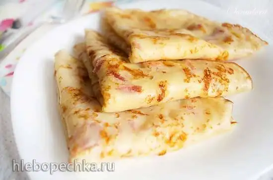 Блинчики с сыром и ветчиной