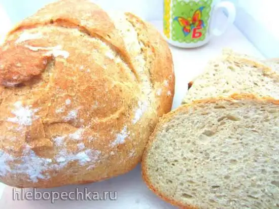 Тесто заквасочное на долгой опаре и рассоле из смесей муки с отрубями для хачапури (хлеба, рулета)