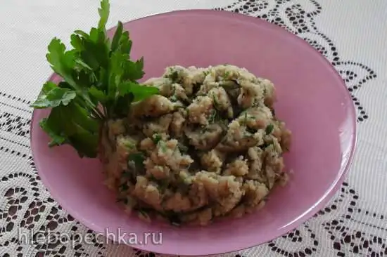 Паста из варёного нута с овощами