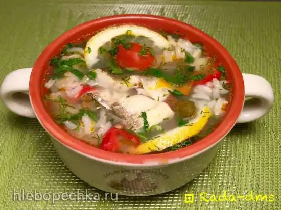 Рыбный суп с рисом и болгарским перцем (из наваги или любой рыбы)