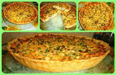 Киш с курицей и грибами