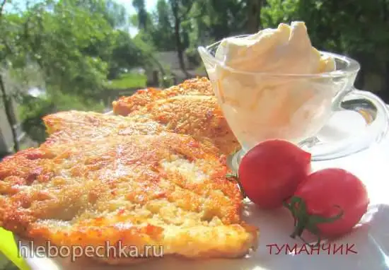 Картофельно-овсяные оладьи с мясным фаршем и творогом