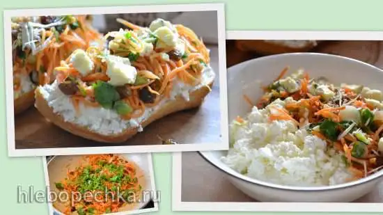 Тосты с творогом и морковью с изюмом
