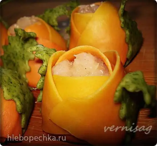 Манты розочки (идеи для цветного теста)