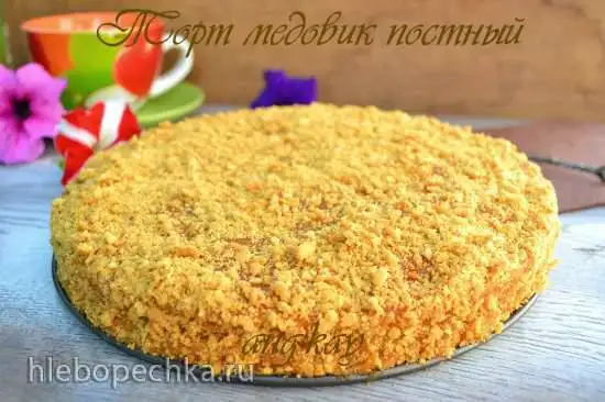 Торт медовик постный