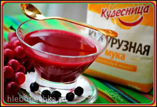 Кисель из черной смородины и винограда с кукурузной мукой