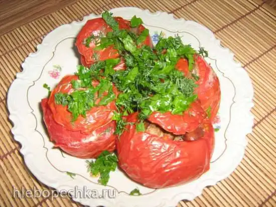 Помидоры, фаршированные куриной печенью, запечённые в аэрофритюрнице