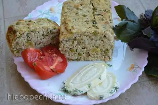 Мясной хлеб из индейки с зелеными овощами