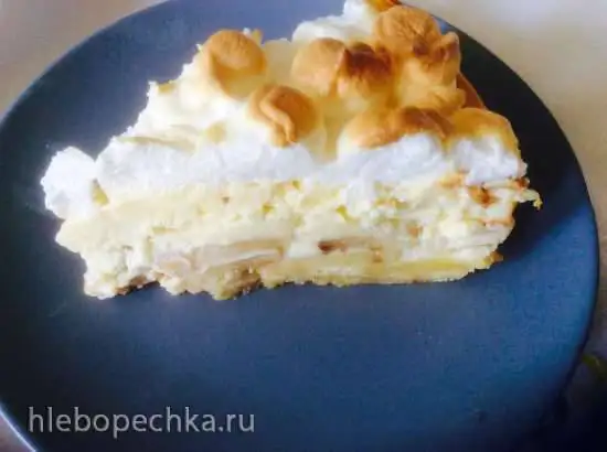 Яблочный чизкейк (кезекухен) с меренгой
