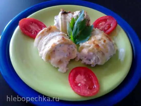 Рулетики из кабачков с куриным мясом в пиццепечке Princess или духовке