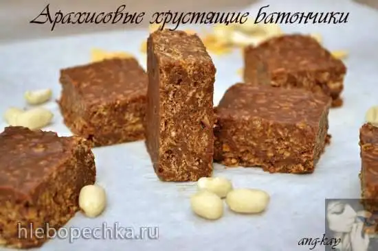 Арахисовые хрустящие батончики с шоколадом и кукурузными хлопьями