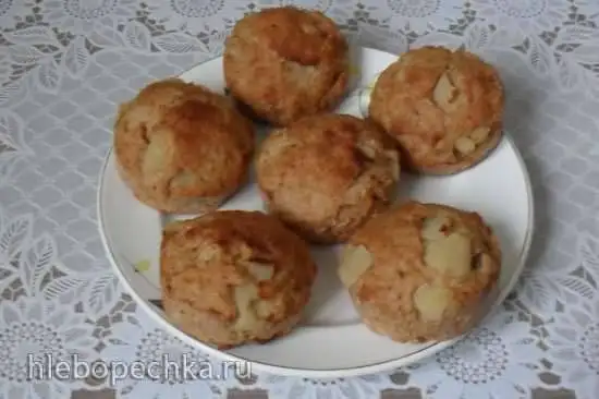 Маффины цельнозерновые с яблоками и изюмом (без сахара)