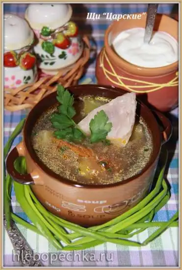 Щи «Царские» кислые, с индейкой (мультиварка–скороварка Brand 6051)