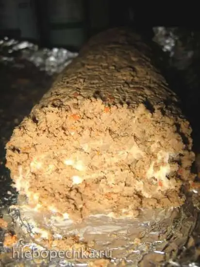 Рулет из говяжьей печени с плавленным сыром и чесноком