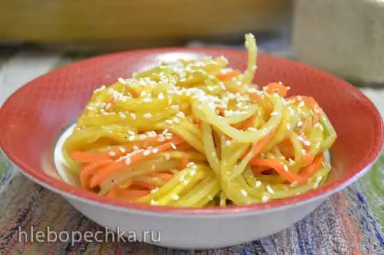 Спагетти овощные под апельсиновым соусом