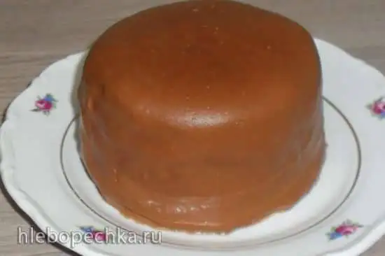 Кекс-кулич из отрубей под шоколадной глазурью на агаре (в микроволновке)