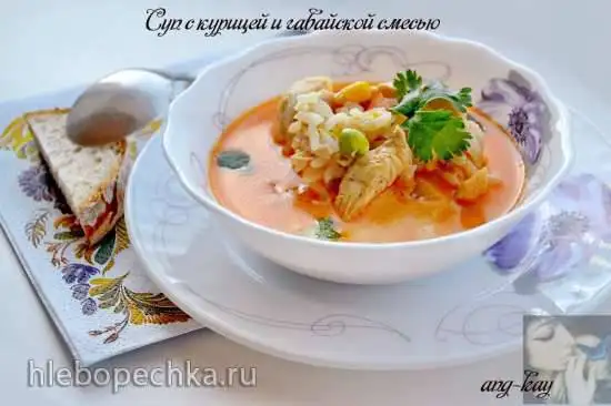 Суп с курицей и гавайской смесью