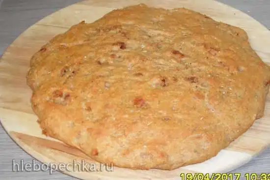 100% цельнозерновая дрожжевая лепёшка на кефире и с жареным луком