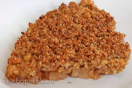 Лёгкий творожно-яблочный крамбл (в пиццепечке)