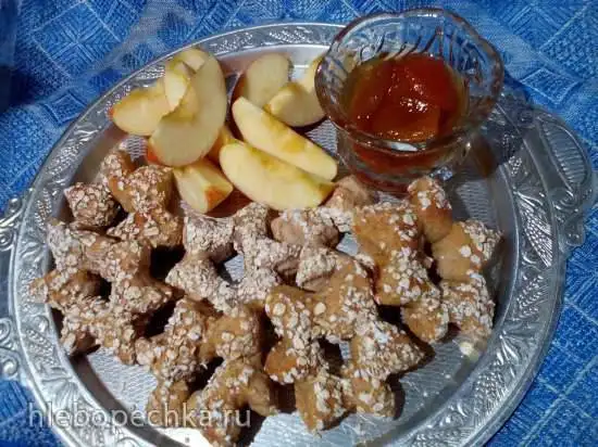 Звёздочки цельнозерновые с яблоками (прибор для выпечки Tortilla Chef 118000 Princess)