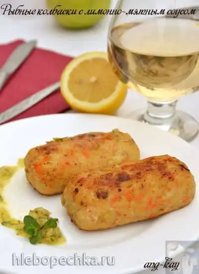 Рыбные колбаски с лимонно-мятным соусом