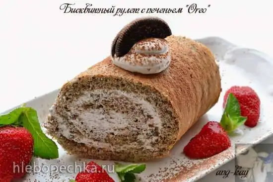 Бисквитный рулет с печеньем «Оreo