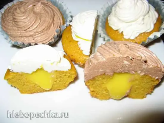 Морковные капкейки с лимонным курдом и двумя видами крема