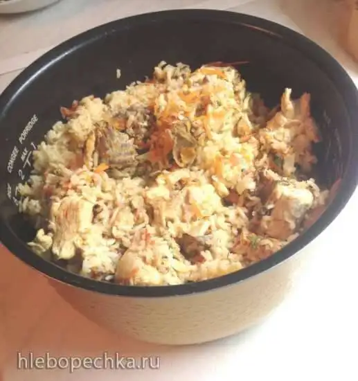 Рис с курицей и замороженными овощами в мультиварке